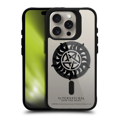 Supernatural Character Art Protection BLACK SHOCKPROOF BUMPER CASE COMPATIBLE WITH Apple iPhone 15 Pro & MAGSAFE