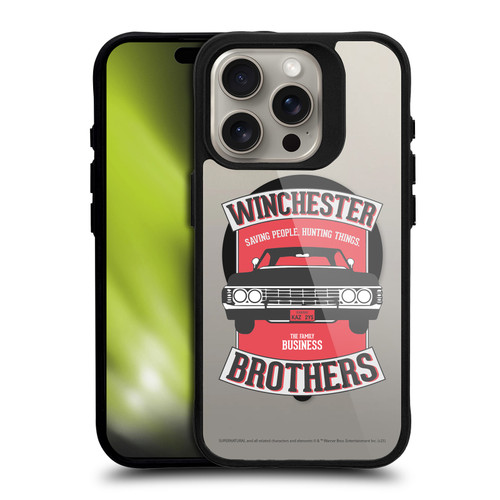 Supernatural Character Art Winchester Brothers BLACK SHOCKPROOF BUMPER CASE COMPATIBLE WITH Apple iPhone 15 Pro & MAGSAFE