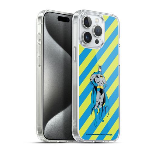 Batman DC Comics Vintage Fashion Stripes Soft Gel Case for Apple iPhone 15 Pro Max & MagSafe