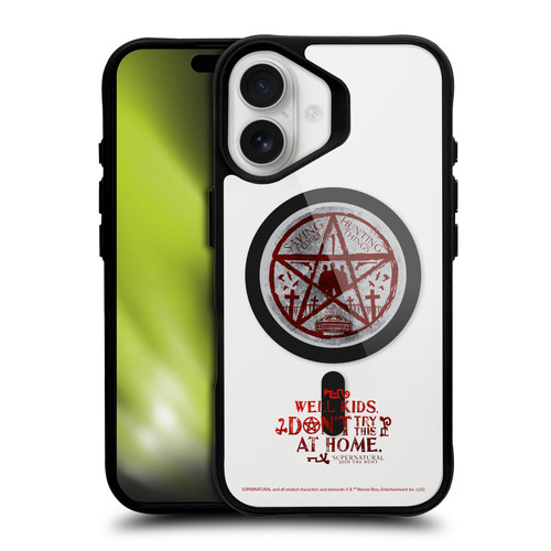 Supernatural Character Art Hunter's Code BLACK SHOCKPROOF BUMPER CASE COMPATIBLE WITH Apple iPhone 16 & MAGSAFE