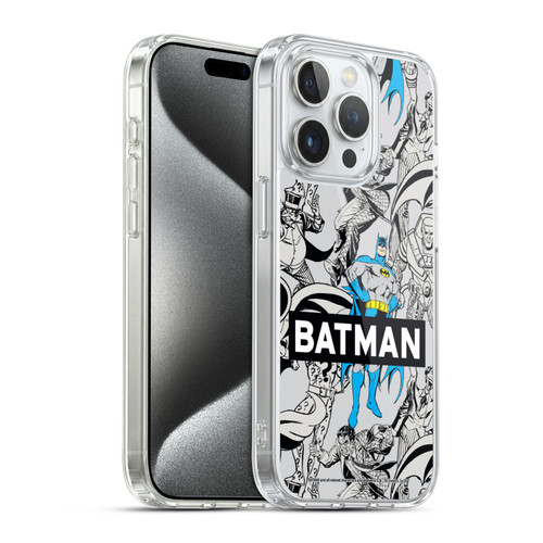 Batman DC Comics Vintage Fashion Patterns Soft Gel Case for Apple iPhone 15 Pro & MagSafe