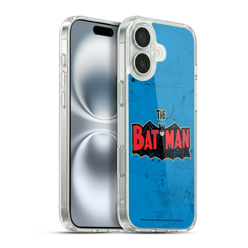 Batman DC Comics Vintage Fashion Distressed Look Logo Soft Gel Case for Apple iPhone 16 Plus & MagSafe