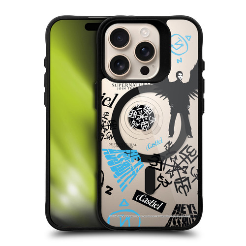 Supernatural Character Art Castiel BLACK SHOCKPROOF BUMPER CASE COMPATIBLE WITH Apple iPhone 16 Pro & MAGSAFE