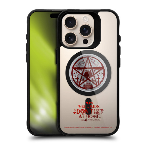 Supernatural Character Art Hunter's Code BLACK SHOCKPROOF BUMPER CASE COMPATIBLE WITH Apple iPhone 16 Pro & MAGSAFE