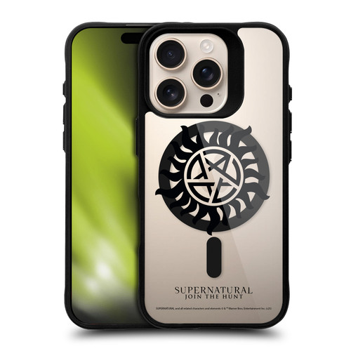 Supernatural Character Art Protection BLACK SHOCKPROOF BUMPER CASE COMPATIBLE WITH Apple iPhone 16 Pro & MAGSAFE