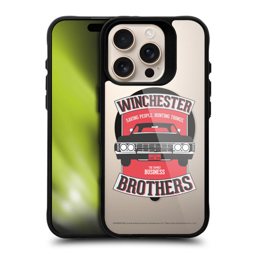 Supernatural Character Art Winchester Brothers BLACK SHOCKPROOF BUMPER CASE COMPATIBLE WITH Apple iPhone 16 Pro & MAGSAFE