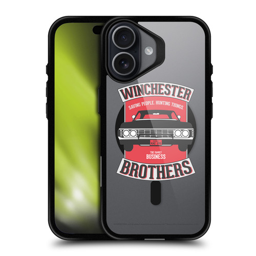 Supernatural Character Art Winchester Brothers BLACK SHOCKPROOF BUMPER CASE COMPATIBLE WITH Apple iPhone 17 & MAGSAFE