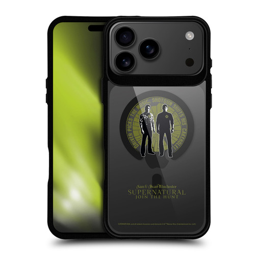 Supernatural Character Art Sam & Dean Winchester BLACK SHOCKPROOF BUMPER CASE COMPATIBLE WITH Apple iPhone 17 Pro Max & MAGSAFE