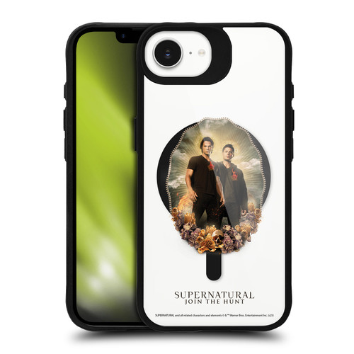 Supernatural Character Art Dean & Sam Halo BLACK SHOCKPROOF BUMPER CASE COMPATIBLE WITH Apple iPhone 16e / Apple iPhone 17e & MAGSAFE