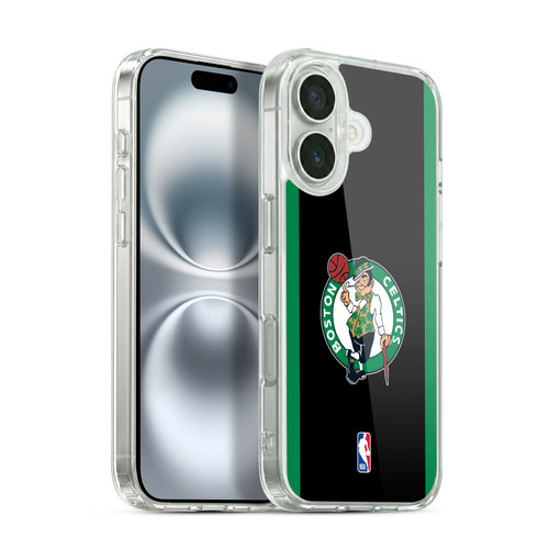NBA Boston Celtics Logo Black Green Design Soft Gel Case for Apple iPhone 16 & MagSafe