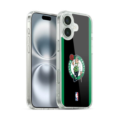 NBA Boston Celtics Logo Black Green Design Soft Gel Case for Apple iPhone 16 Plus & MagSafe