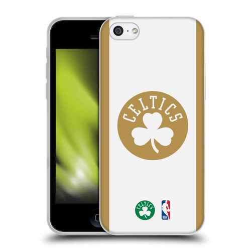 NBA Boston Celtics Logo White Gold Design Soft Gel Case for Apple iPhone 5c