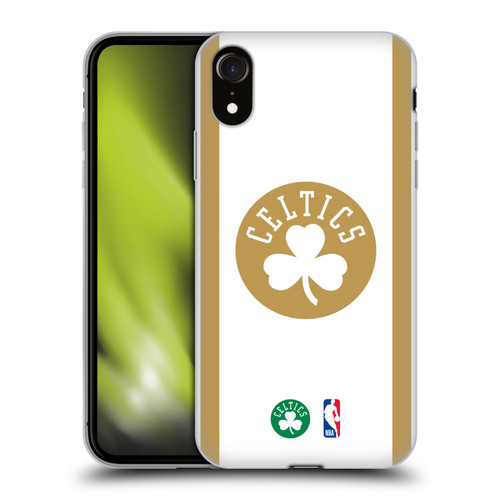 NBA Boston Celtics Logo White Gold Design Soft Gel Case for Apple iPhone XR