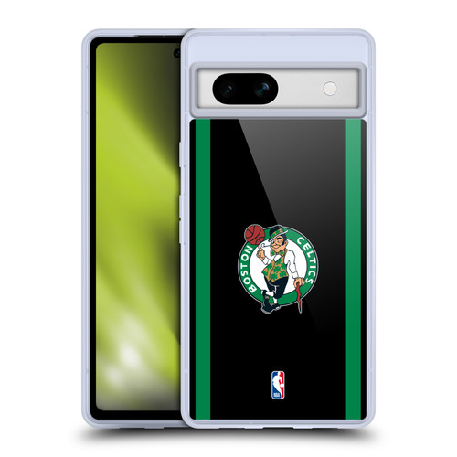 NBA Boston Celtics Logo Black Green Design Soft Gel Case for Google Pixel 7a