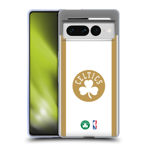 NBA Boston Celtics Logo White Gold Design Soft Gel Case for Google Pixel 7 Pro