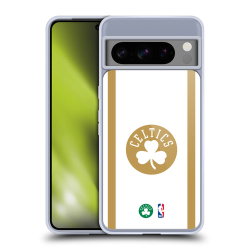 NBA Boston Celtics Logo White Gold Design Soft Gel Case for Google Pixel 8 Pro