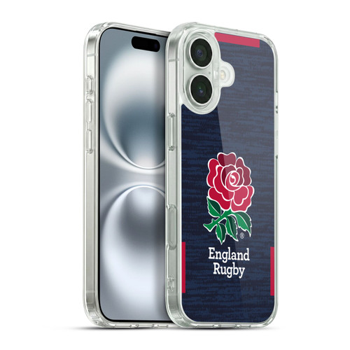 England Rugby Union 2020/21 Crest Kit Away Soft Gel Case for Apple iPhone 16 Plus & MagSafe