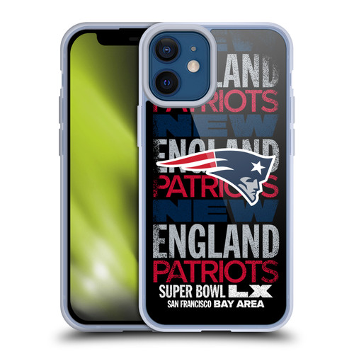 NFL 2026 Super Bowl LX Patriots Black Soft Gel Case for Apple iPhone 12 Mini & MagSafe