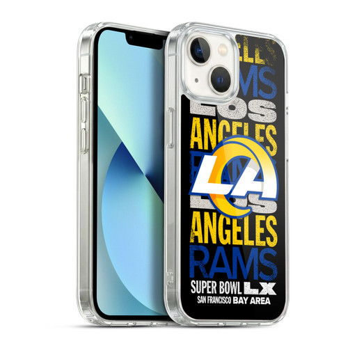 NFL 2026 Super Bowl LX Rams Black Soft Gel Case for Apple iPhone 13