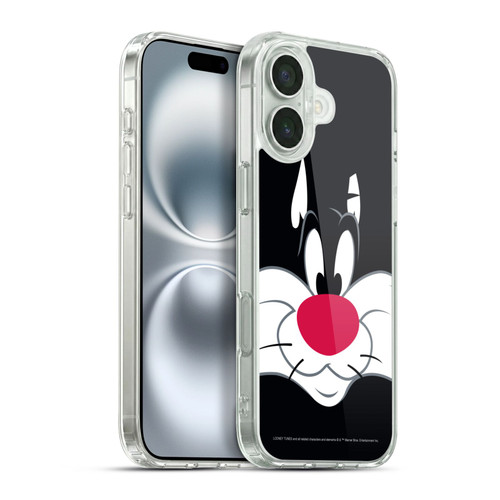 Looney Tunes Full Face Sylvester The Cat Soft Gel Case for Apple iPhone 16 Plus & MagSafe