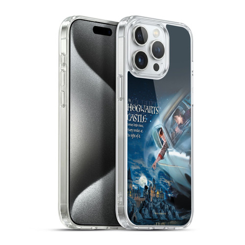 Harry Potter Chamber Of Secrets III Flying Car Poster Soft Gel Case for Apple iPhone 15 Pro Max & MagSafe