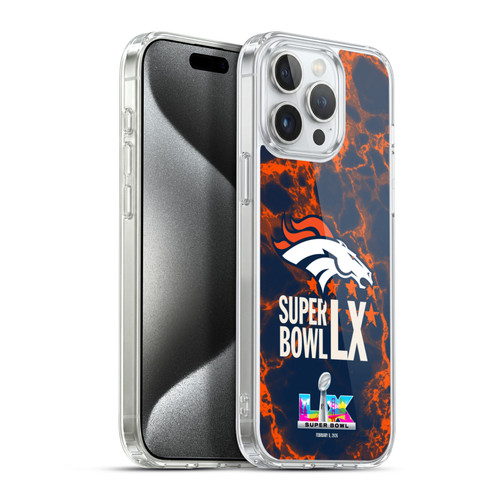 NFL 2026 Super Bowl LX Broncos Marble Soft Gel Case for Apple iPhone 15 Pro Max & MagSafe