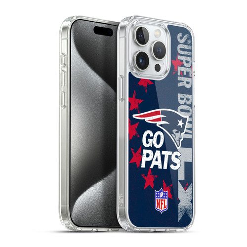 NFL 2026 Super Bowl LX Patriots Go Pats Soft Gel Case for Apple iPhone 15 Pro Max & MagSafe