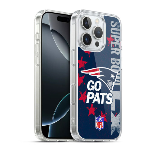 NFL 2026 Super Bowl LX Patriots Go Pats Soft Gel Case for Apple iPhone 16 Pro & MagSafe