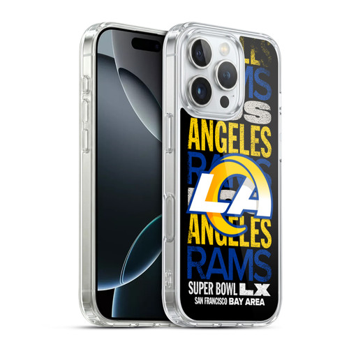 NFL 2026 Super Bowl LX Rams Black Soft Gel Case for Apple iPhone 16 Pro & MagSafe