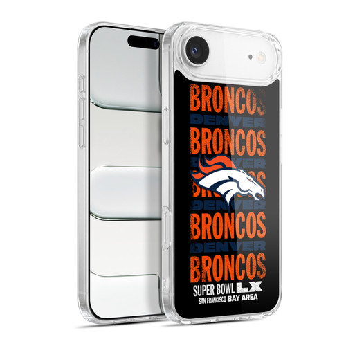 NFL 2026 Super Bowl LX Broncos Black Soft Gel Case for Apple iPhone 17 Air