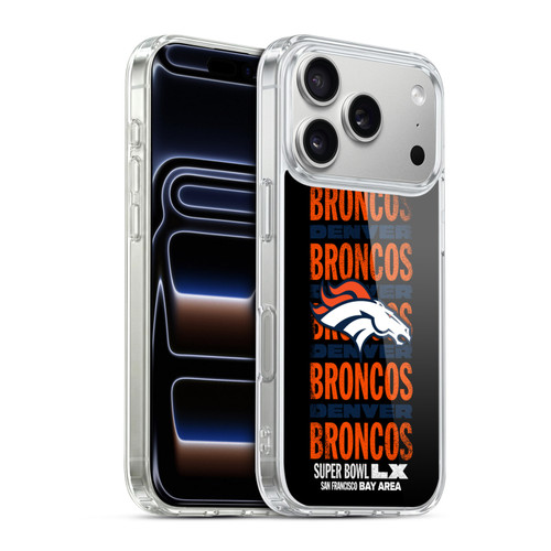 NFL 2026 Super Bowl LX Broncos Black Soft Gel Case for Apple iPhone 17 Pro