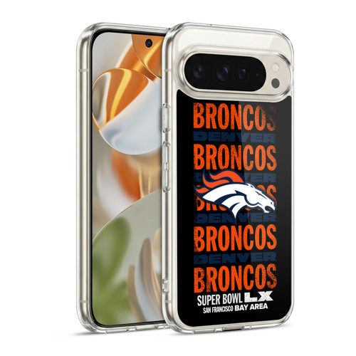 NFL 2026 Super Bowl LX Broncos Black Soft Gel Case for Google Pixel 9 / Pixel 9 Pro