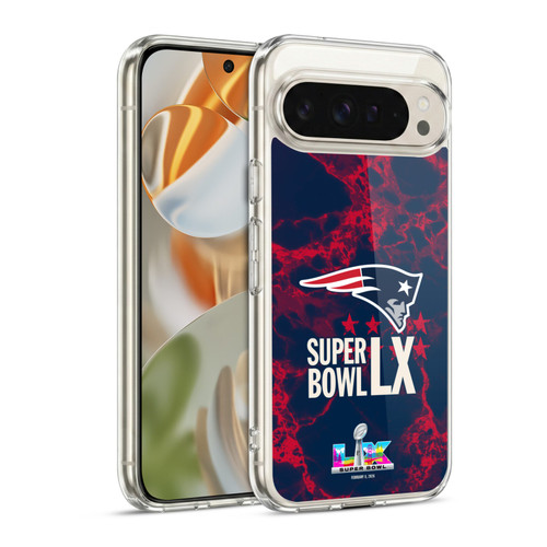 NFL 2026 Super Bowl LX Patriots Marble Soft Gel Case for Google Pixel 9 / Pixel 9 Pro