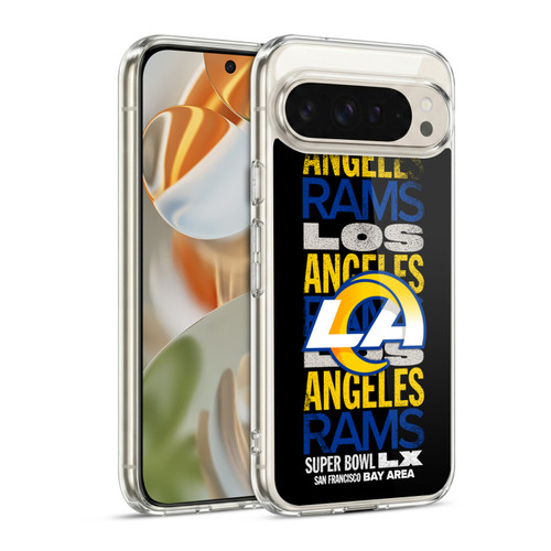NFL 2026 Super Bowl LX Rams Black Soft Gel Case for Google Pixel 9 / Pixel 9 Pro