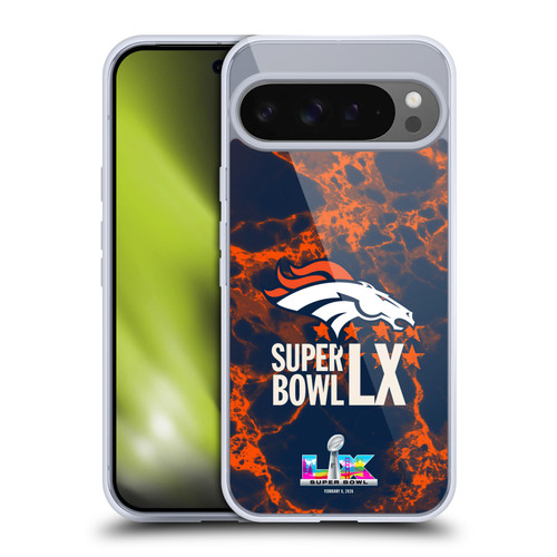 NFL 2026 Super Bowl LX Broncos Marble Soft Gel Case for Google Pixel 9 Pro XL