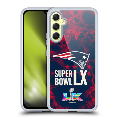 NFL 2026 Super Bowl LX Patriots Marble Soft Gel Case for Samsung Galaxy A34 5G