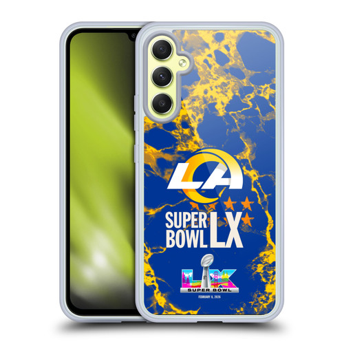 NFL 2026 Super Bowl LX Rams Marble Soft Gel Case for Samsung Galaxy A34 5G