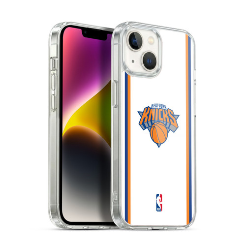 NBA New York Knicks Logo White Design Soft Gel Case for Apple iPhone 14