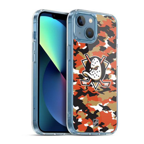 NHL Anaheim Ducks Camouflage Soft Gel Case for Apple iPhone 13 Mini & MagSafe