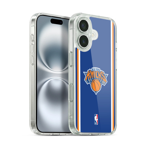 NBA New York Knicks Logo Blue Design Soft Gel Case for Apple iPhone 16 & MagSafe