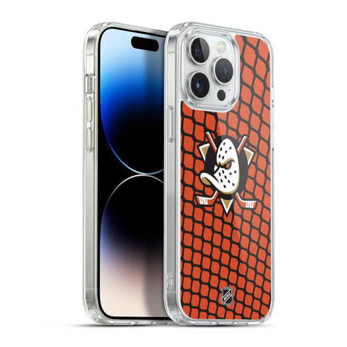 NHL Anaheim Ducks Net Pattern Soft Gel Case for Apple iPhone 13 Pro Max & MagSafe