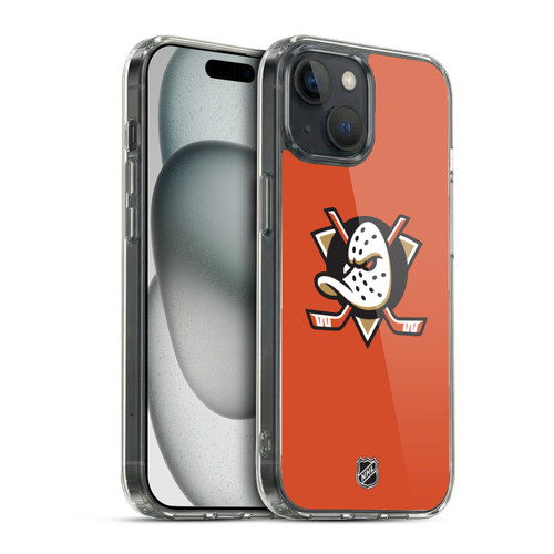NHL Anaheim Ducks Plain Soft Gel Case for Apple iPhone 15 & MagSafe