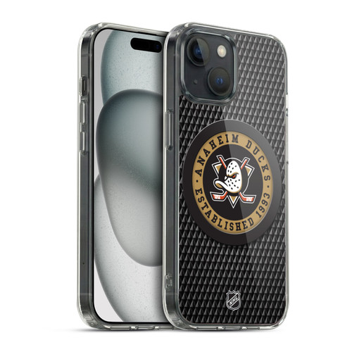 NHL Anaheim Ducks Puck Texture Soft Gel Case for Apple iPhone 15 & MagSafe