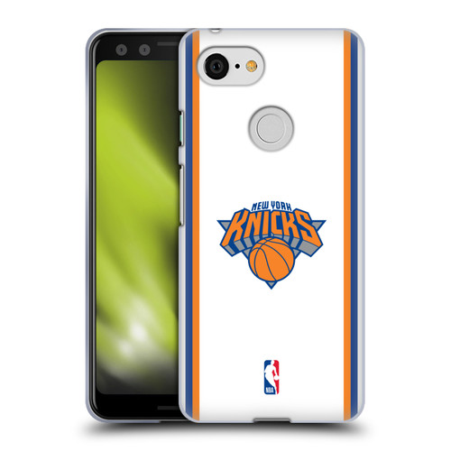 NBA New York Knicks Logo White Design Soft Gel Case for Google Pixel 3