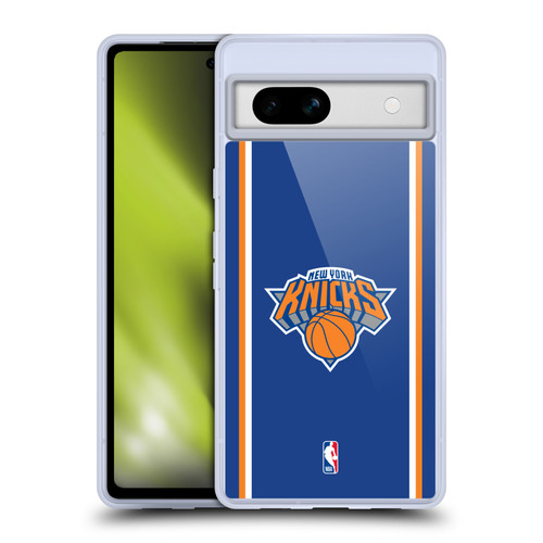 NBA New York Knicks Logo Blue Design Soft Gel Case for Google Pixel 7a