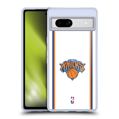 NBA New York Knicks Logo White Design Soft Gel Case for Google Pixel 7a