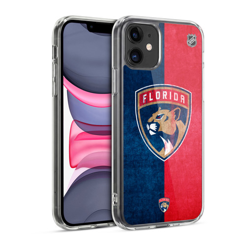 NHL Florida Panthers Half Distressed Soft Gel Case for Apple iPhone 11