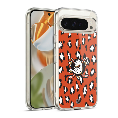 NHL Anaheim Ducks Leopard Pattern Soft Gel Case for Google Pixel 9 / Pixel 9 Pro