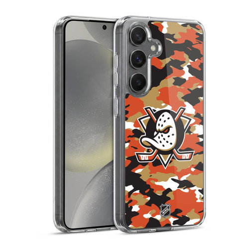 NHL Anaheim Ducks Camouflage Soft Gel Case for Samsung Galaxy S24 5G & MagSafe