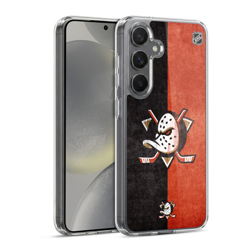 NHL Anaheim Ducks Half Distressed Soft Gel Case for Samsung Galaxy S24 5G & MagSafe